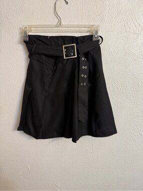 Rue21 High-Waist Black A-Line Skirt with Belt